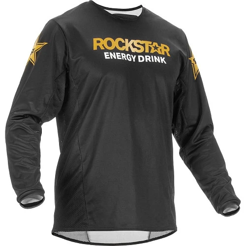 Fly Racing Kinetic Rockstar 2023, джерси черно-золотой