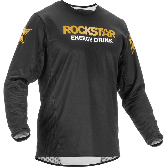 Fly Racing Kinetic Rockstar 2023, джерси черно-золотой