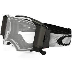 Oakley Airbrake (Roll-Off) Solid мотоочки черно-белый, прозрачная линза (57-990)