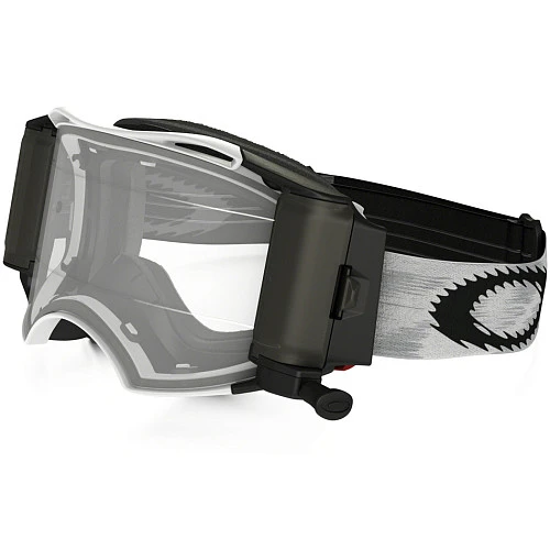 Oakley Airbrake (Roll-Off) Solid мотоочки черно-белый, прозрачная линза (57-990)