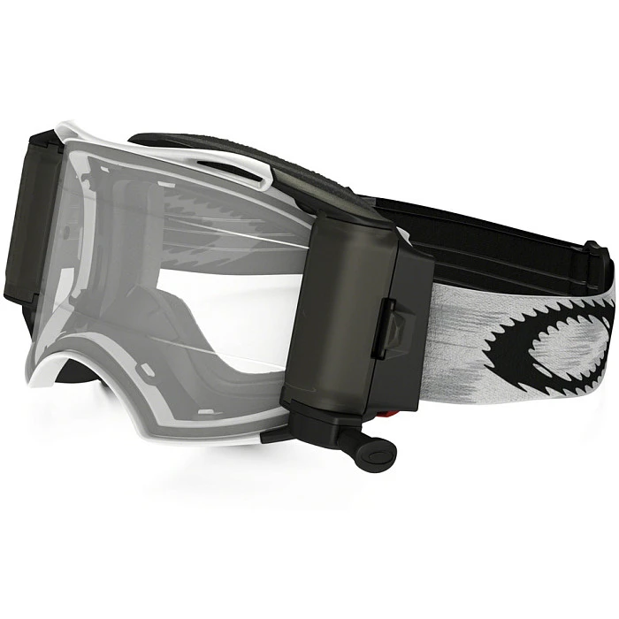 Oakley Airbrake (Roll-Off) Solid мотоочки черно-белый, прозрачная линза (57-990)