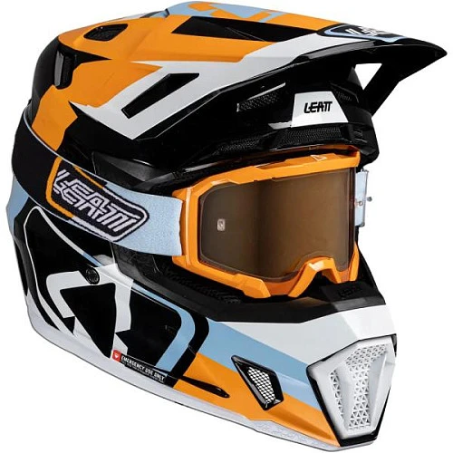 Leatt Kit Moto 7.5 V25 Orange шлем кроссовый + Velocity 4.5 мотоочки, оранжевый