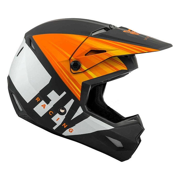 Fly Racing Kinetic K220 2020 шлем кроссовый, оранжево-черно-белый матовый
