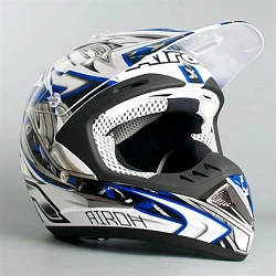 Airoh Runner Spartan шлем кроссовый, черно-бело-синий