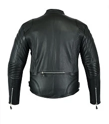 First M510 Куртка мужская кожаная с косой молнией, 4XL-5XL