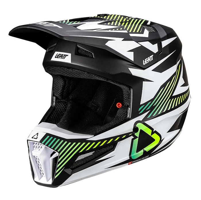 Leatt Kit Moto 3.5 Jr V26 Storm Teal шлем подростковый + Vizion 2.5s мотоочки
