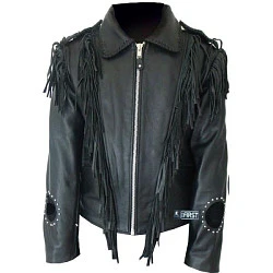 First M783 Куртка мужская кожаная с бахромой