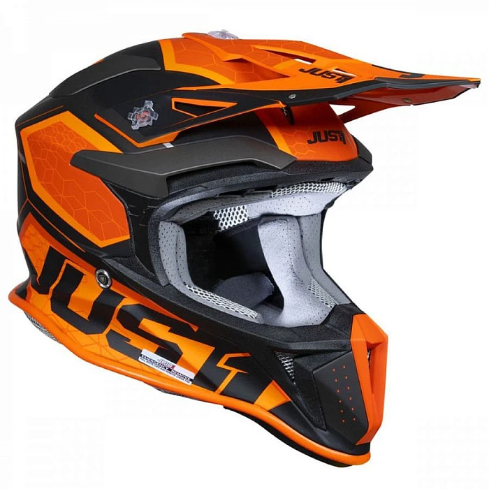 Just1 J18 Hexa Orange Titanium Black шлем кроссовый