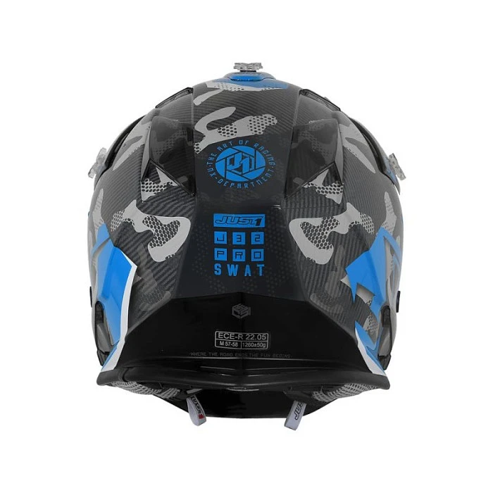 Just1 J32 Pro Swat Camo Blue Fluo шлем детский, сине-черный