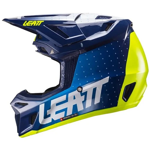 Leatt Kit Moto 8.5 V24 Blue шлем кроссовый + Velocity 5.5 мотоочки, синий