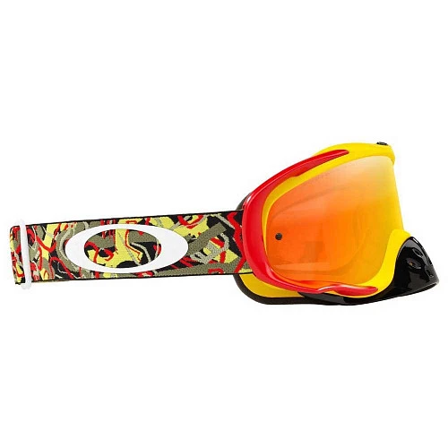 Oakley Crowbar Camo мотоочки, красно-желтый, оранжевая линза (OO7025-75)