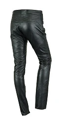 First L502 Кожаные брюки с резинкой, женские, черный