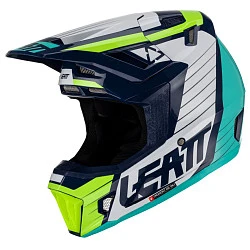 Leatt Kit Moto 7.5 V23 Blue шлем кроссовый + Velocity 4.5 мотоочки