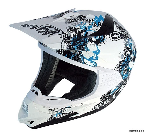 No Fear Optimal II Evo Phantom шлем кроссовый, бело-голубой