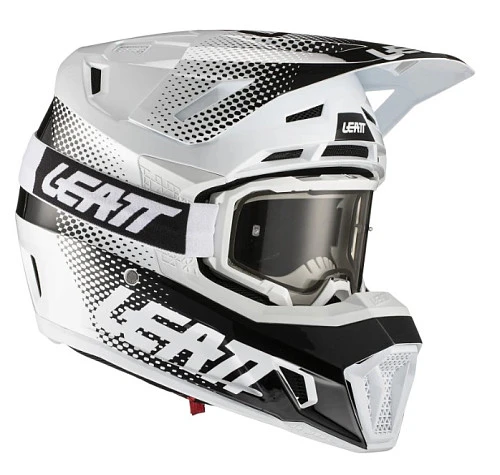 Leatt Kit Moto 7.5 V22 White шлем кроссовый + Velocity 4.5 мотоочки