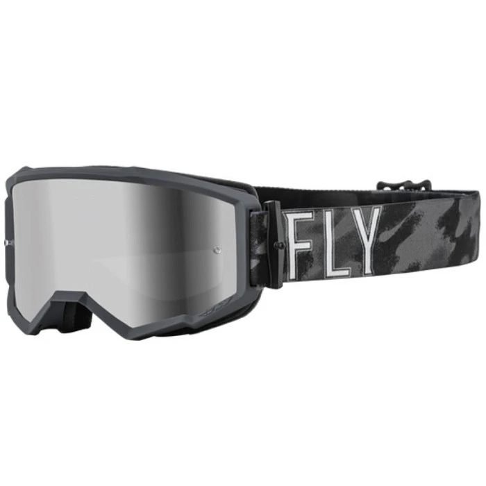Fly Racing Zone 2022 мотоочки, темно-серый камуфляж, черная зеркальная линза