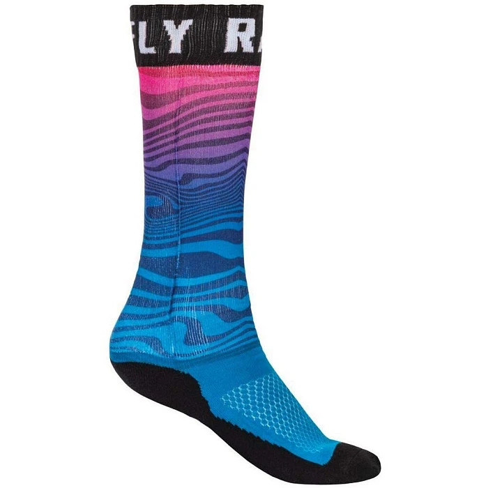 Fly Racing MX Pro Thick мотоноски, сине-розовый