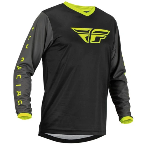 Fly Racing F-16 2023 Black/Grey/Hi-Vis джерси, черно-серо-желтый