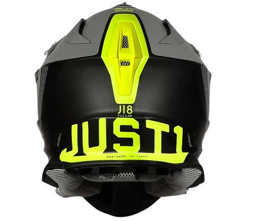 Just1 J18 Pulsar Fluo Yellow-Grey-Black Matt шлем кроссовый