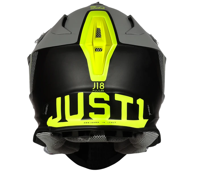 Just1 J18 Pulsar Fluo Yellow-Grey-Black Matt шлем кроссовый