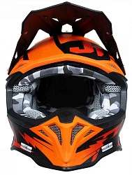 Just1 J39 Poseidon Fluo Orange Red Black шлем кроссовый