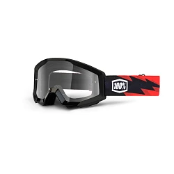 100% Strata JR Moto Slash мотоочки детские, черно-красный, прозрачная линза