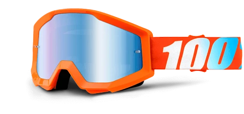 100% Strata Orange Mirror Blue Lens мотоочки