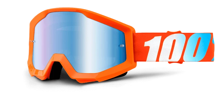 100% Strata Orange Mirror Blue Lens мотоочки
