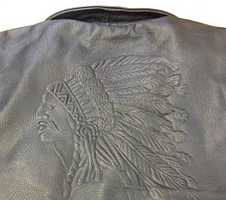 First M776RED-IND Косуха мужская кожаная с индейцем