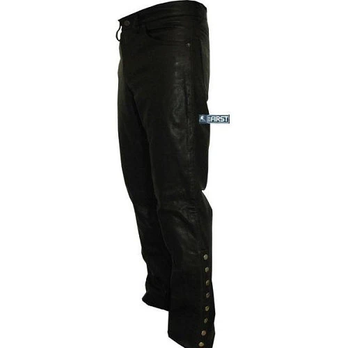 First M8035 Кожаные штаны на клепках, черный