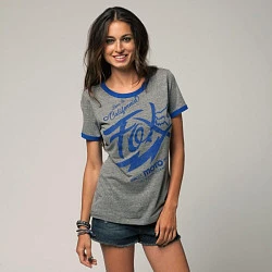 Fox Girls Winning Run Ringer Tee футболка женская, серый
