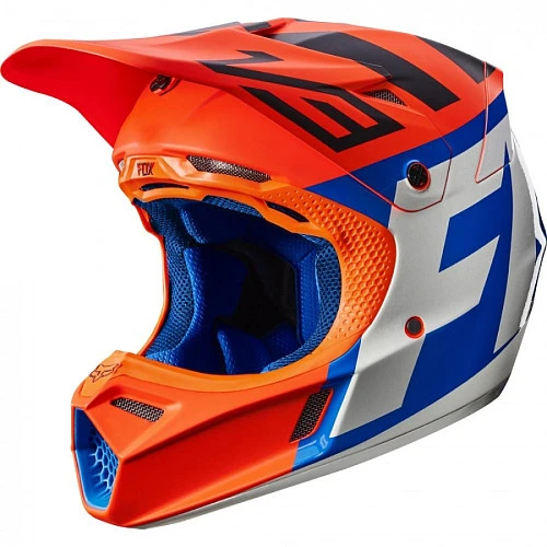 Fox Racing V3 Creo шлем кроссовый, сине-оранжевый