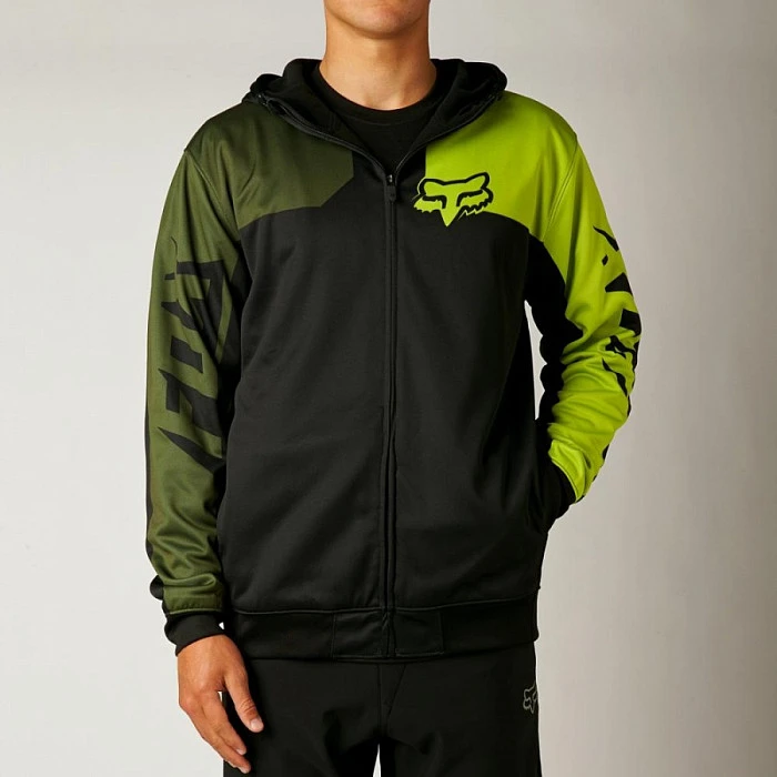 Fox Race Zip Fleece толстовка, черно-зеленый