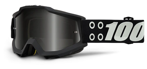100% Accuri Defcon1/Mirror Silver Lens мотоочки, черный, зеркальная серебристая линза