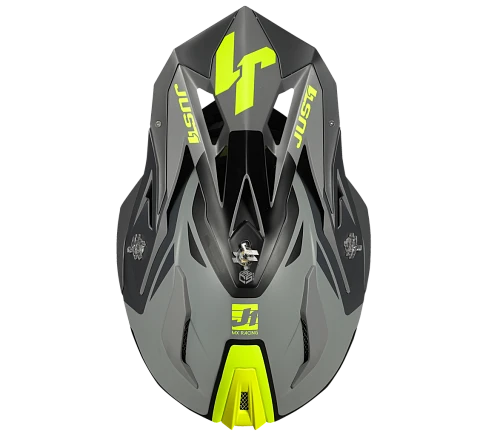 Just1 J18 Pulsar Fluo Yellow-Grey-Black Matt шлем кроссовый