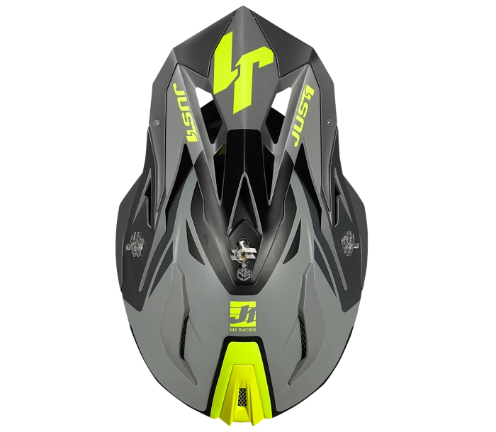 Just1 J18 Pulsar Fluo Yellow-Grey-Black Matt шлем кроссовый
