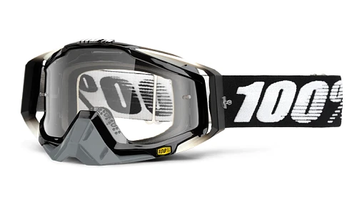 100% Racecraft Abyss Black Clear Lens мотоочки, черно-серый