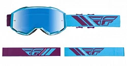 Fly Racing Zone 2019 мотоочки, фиолетово-голубой, синяя зеркальная линза