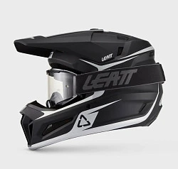 Leatt Kit Moto 3.5 Jr V27 Black шлем подростковый + Vizion 2.5s мотоочки, черный