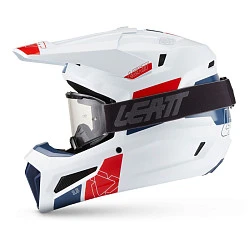 Leatt Kit Moto 3.5 V27 White шлем кроссовый + Vizion 3.5 мотоочки, белый