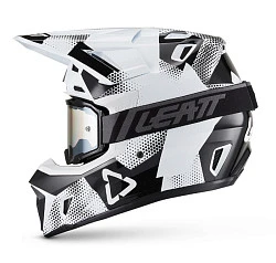 Leatt Kit Moto 7.5 V27 Camo Black/White шлем кроссовый + Velocity 4.5 мотоочки, черно-белый