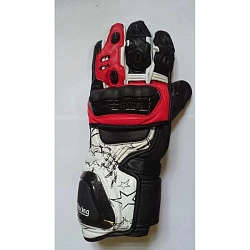 First M02 Star Gloves мотоперчатки кожаные с защитой, город, красно-бело-черный