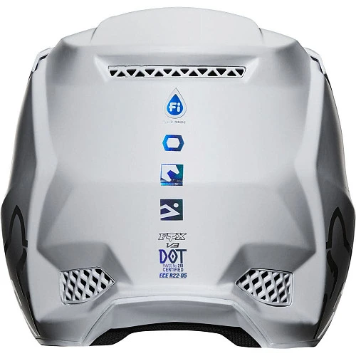 Fox Racing V3 Solids White/Silver шлем кроссовый