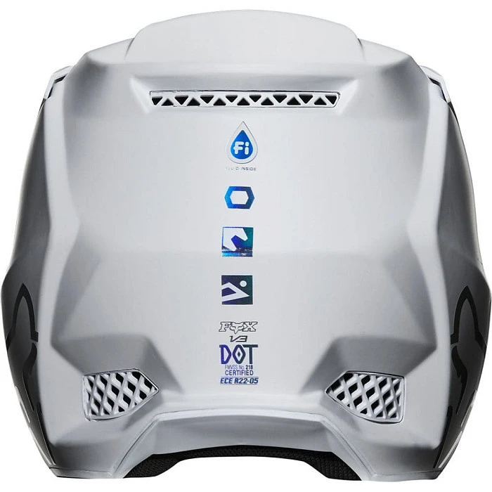 Fox Racing V3 Solids White/Silver шлем кроссовый