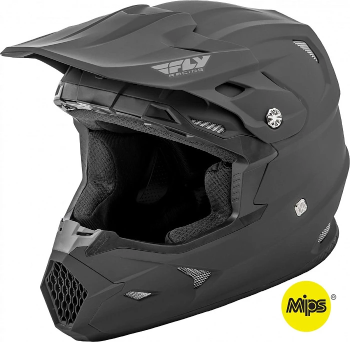 Fly Racing Toxin MIPS Solid шлем кроссовый, черный матовый