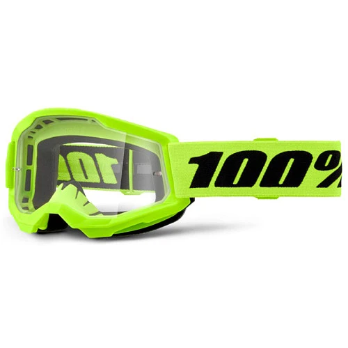 100% Strata 2 Junior Neon Yellow мотоочки подростковые, желтый