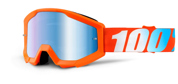 100% Strata JR Orange Mirror Blue Lens мотоочки детские