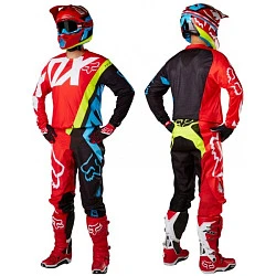 Fox Racing V3 Creo шлем кроссовый, красно-сине-желтый