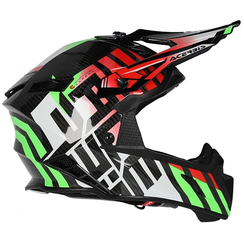 Acerbis Steel Carbon 22-06 Green/Red шлем внедорожный, зелено-красный