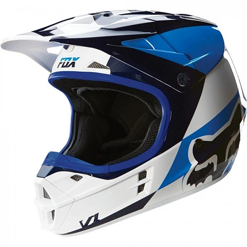 Fox Racing V1 Mako шлем кроссовый, бело-синий